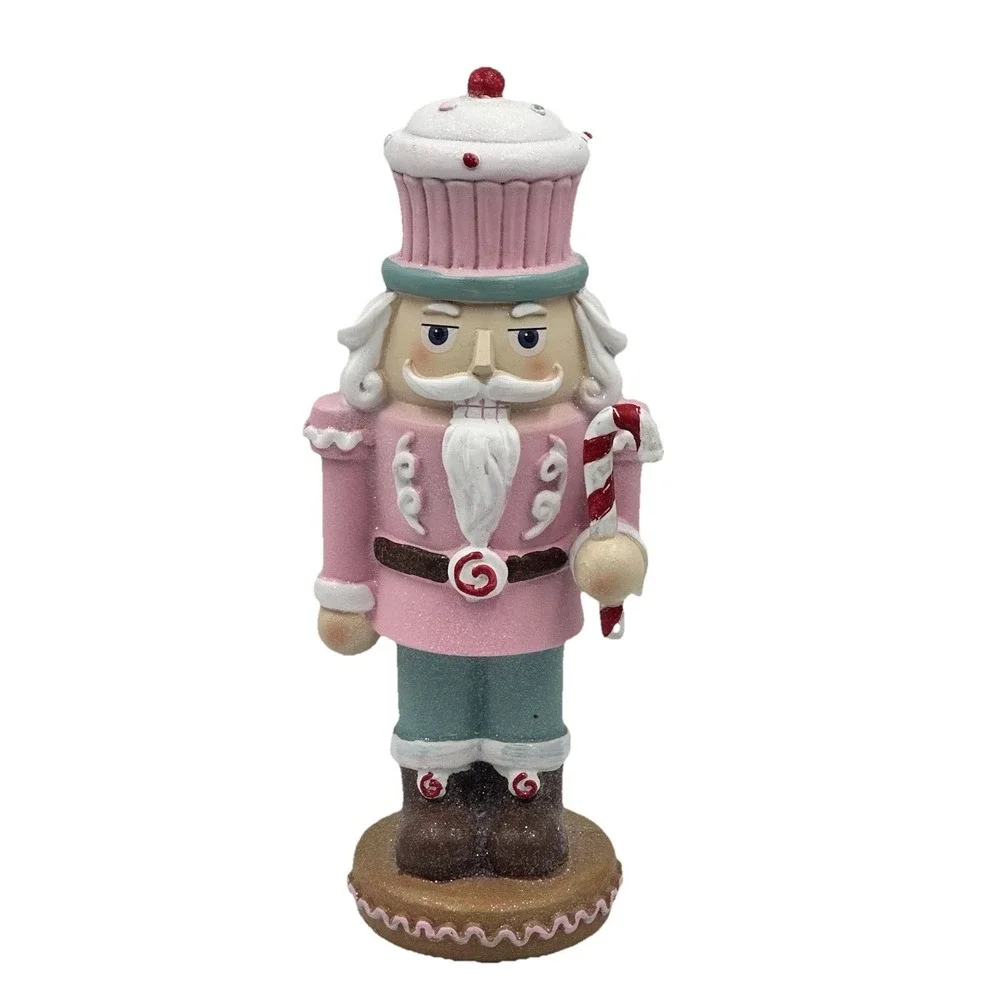 Sugarplum Dreams Cupcake Nutcracker 11.5in Pink Christmas Candy Decor